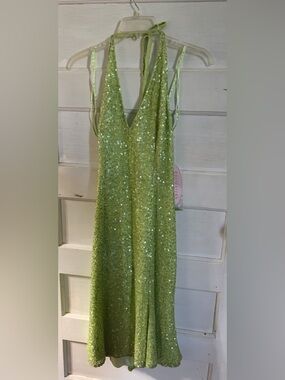 Vintage Exclusives by Cassandra Stone Halter Sequin Dress